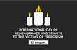 International Day of Remembrance and Tribute to the Victims of Terrorism banner, Vector 