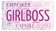© Colored Lights - Girlboss female emancipation word cloud isolated on a white background