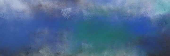 Poster - beautiful abstract painting background graphic with teal blue and pastel blue colors and space for text or image. can be used as horizontal background texture