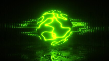 Plasma ball in a reflective room, abstract render loop