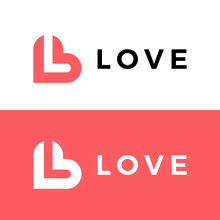 Heart   Letter L. Love Logo. Icon Vector.