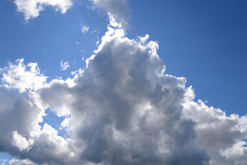 blue sky and clouds.