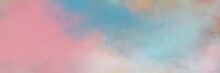 Decorative Vintage Abstract Painted Background With Pastel Purple, Cadet Blue And Pastel Magenta Colors And Space For Text Or Image. Can Be Used As Horizontal Header Or Banner Orientation