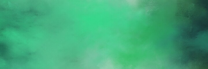Poster - beautiful abstract painting background texture with medium sea green, dark slate gray and sea green colors and space for text or image. can be used as horizontal background graphic