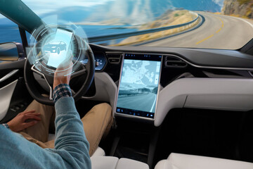 Poster - Driver controls an autonomous car using a smartphone