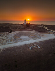 Wall Mural - Beautiful view over Paphos Lighthouse, Paphos, Cyprus, Europe. One of the top tourist attractions in Paphos and Cyprus.