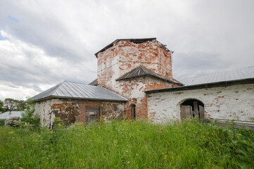 An ancient Orthodox monastery on the island of Kiy in the White Sea. Russia, Arkhangelsk region