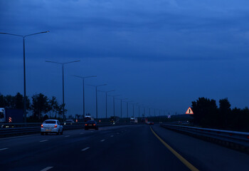 night road to the South of Russia