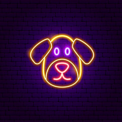 Wall Mural - Dog Face Neon Sign