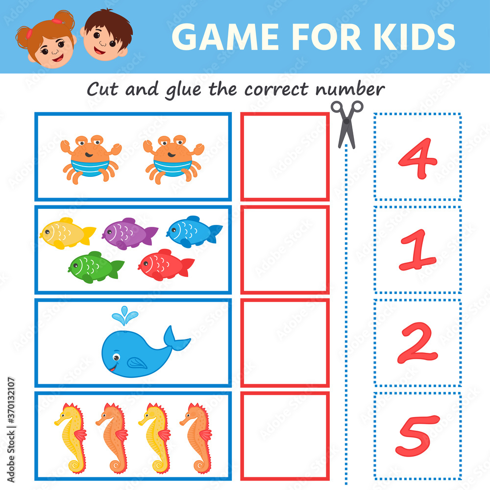 Counting Game for Preschool Children. Mathematical Game for Kids. Count ...