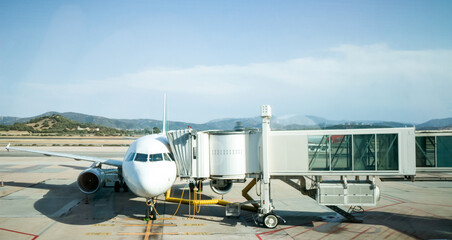 Commercial jet in the airport