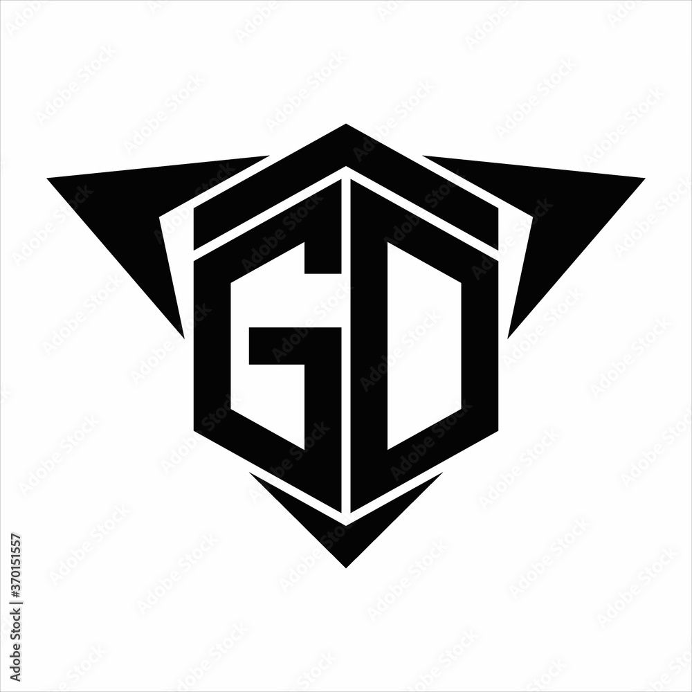 Gd Logo Button GD Logo monogram with wings arrow around design template on white ...