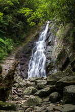 Beautiful Waterfall In The  Park Of Taipei