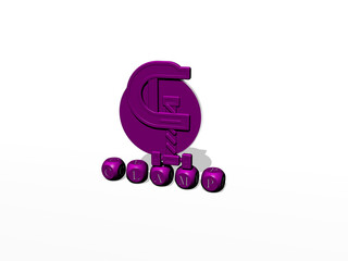 Leinwandbilder - 3D graphical image of CLAMP vertically along with text built by metallic cubic letters from the top perspective, excellent for the concept presentation and slideshows. background and illustration