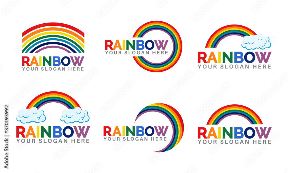 Rainbow logo design bundle - vector element