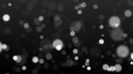 Fototapete - Seamless Loop Bokeh Blurry Black White Circle Particle Floating 4K Resolution Copy Space Animation Background.