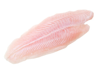 Fillet of Fish Pangasius. Isolated on white background.