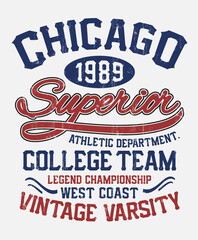Wall Mural - chicago college typography , vintage lettering for t-shirt and other uses.