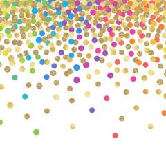 Wall Mural - Falling Confetti Background - Colorful confetti falling on solid white background