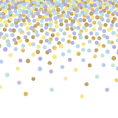 Wall Mural - Falling Confetti Background - Colorful confetti falling on solid white background