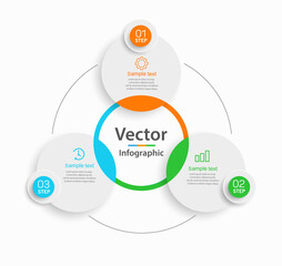 Creative concept for infographic diagram with 3 steps, options, parts or processes. Vector business template for presentation