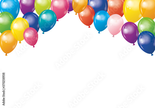 ハッピーで楽しそうなイメージの背景イラスト 風船バルーン白バック Background Illustration Of Balloons Stock Vector Adobe Stock