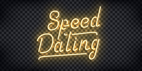 Wall Mural - vector realistic isolated neon sign of speed dating logo for invitation decoration and template cove