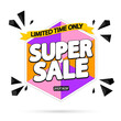 Super Sale, promotion banner design template, Summer discount tag, vector illustration