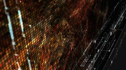 Aufkleber - Futuristic holographic data sequence simulation of artificial neural networks intelligence analysis head up display background