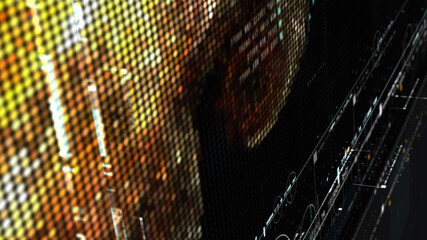 Aufkleber - Futuristic holographic data sequence simulation of artificial neural networks intelligence analysis head up display background