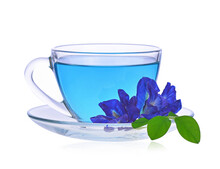 Butterfly Pea Juice Isolated On White- Healthy Drink