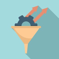 Poster - Conversion rate gear funnel icon. Flat illustration of conversion rate gear funnel vector icon for web design