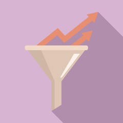 Poster - Conversion rate graph funnel icon. Flat illustration of conversion rate graph funnel vector icon for web design