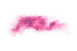 Explosion of pink colored powder isolated on white background.