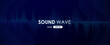 Sound wave. Digital music equalizer. Beautiful abstract minimal background. Simple modern style. Blue neon color. Pulse line. Volume. Flat style vector illustration.
