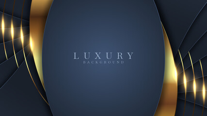 Dark and gold abstract background luxury shapes. Vector illustration.