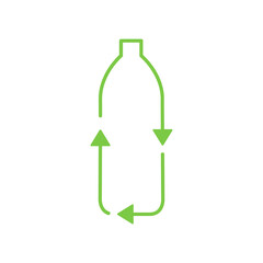 Recycle plastic bottle line icon vector illustration isolated on white. Plastic ECO green bottle outline.