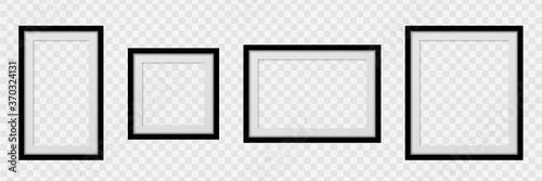 Fotografía Set Realistic empty frames on transparent background