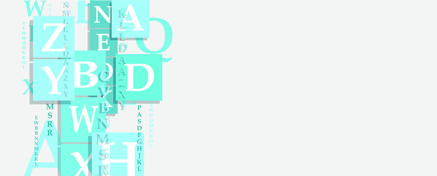Creative and modern background with letters.	