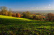 Beautiful late autumn views south of the weald from the Kent downs near Sevenoaks south east England UK