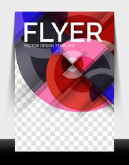 A4 flyer annual report circle design, vector background print template