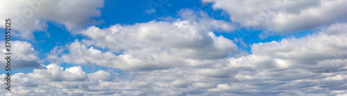 Panorama blue sky and white clouds.