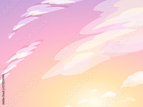 オレンジから紫の綺麗なグラデーションの夕焼け空 シンプルな背景イラスト Stock Vector Adobe Stock