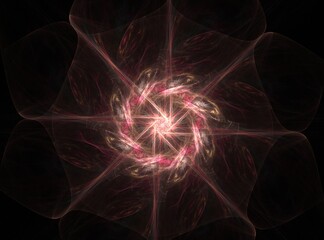 Poster - An abstract computer generated modern fractal design on dark background. Abstract fractal color texture. Digital art. Abstract Form & Colors. Abstract fractal element pattern for your design. 