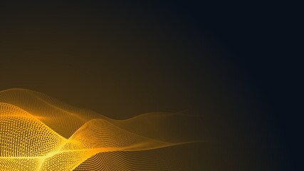 Canvas Print - dot orange wave light screen gradient texture background. abstract technology big data digital backg