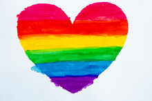 Rainbow Heart On The Wall