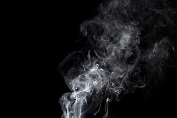 white smoke on black background