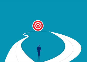 businessman standing for Choose a way.  Business success concept. Vector illustration.