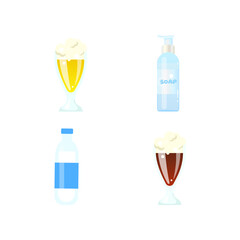 Poster - Beverages flat color vector objects set