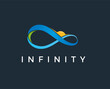 minimal infinity nature logo template - vector illustration